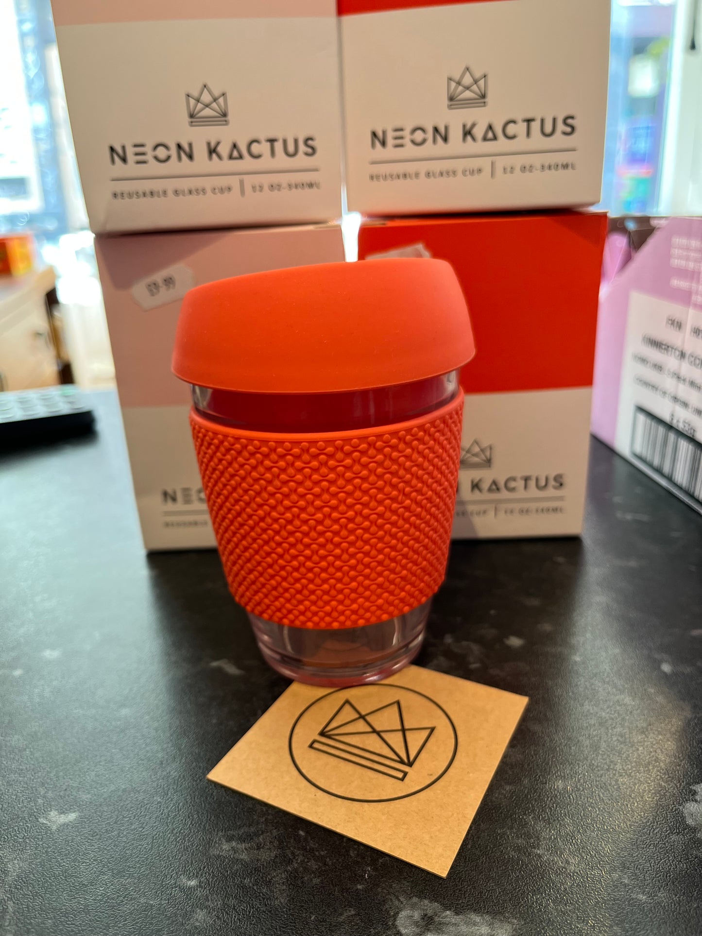 Neon Kactus Reusable Glass Cup