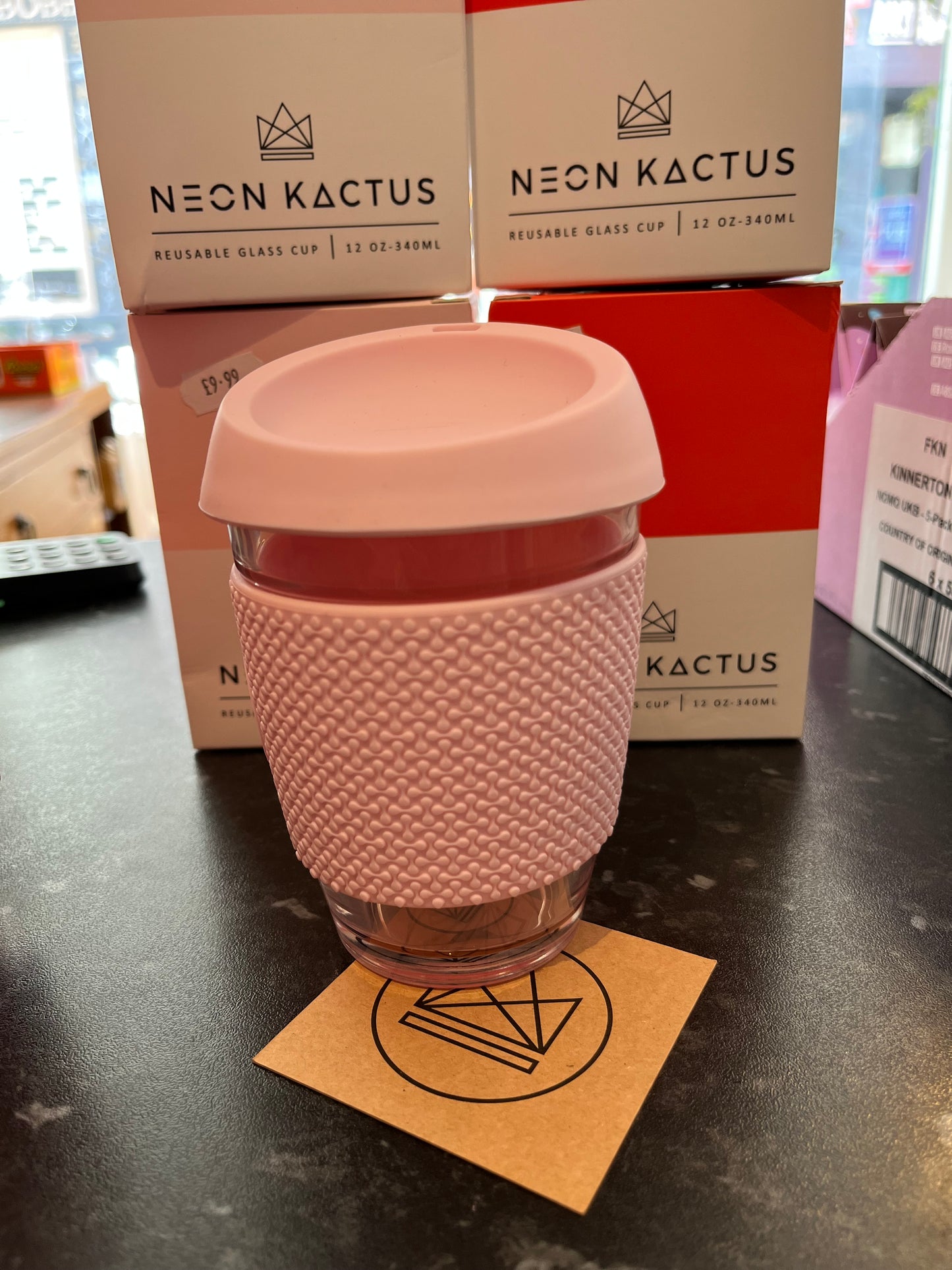 Neon Kactus Reusable Glass Cup