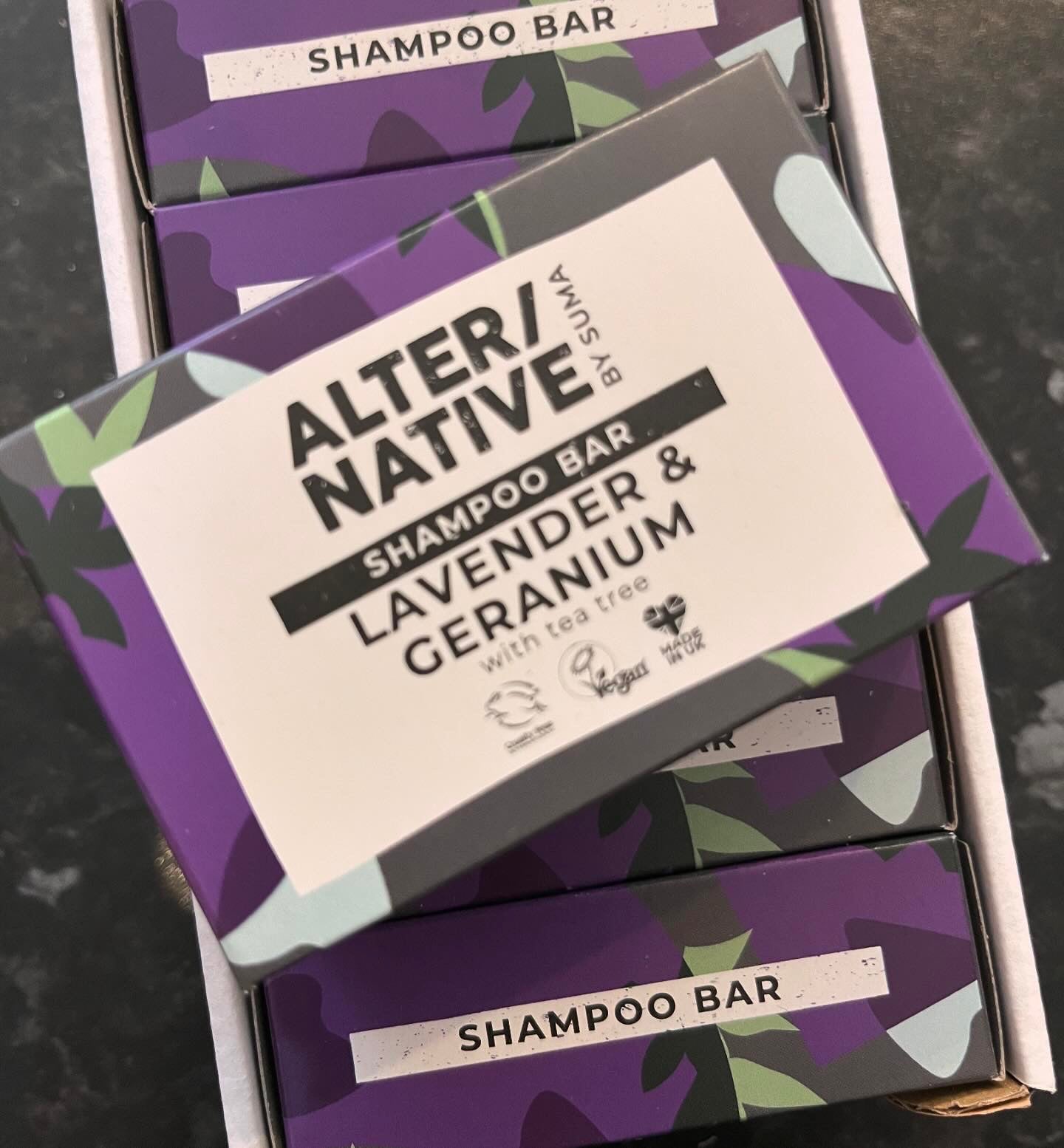 A picture of Alter/Native’s shampoo bar lavender and geranium.
