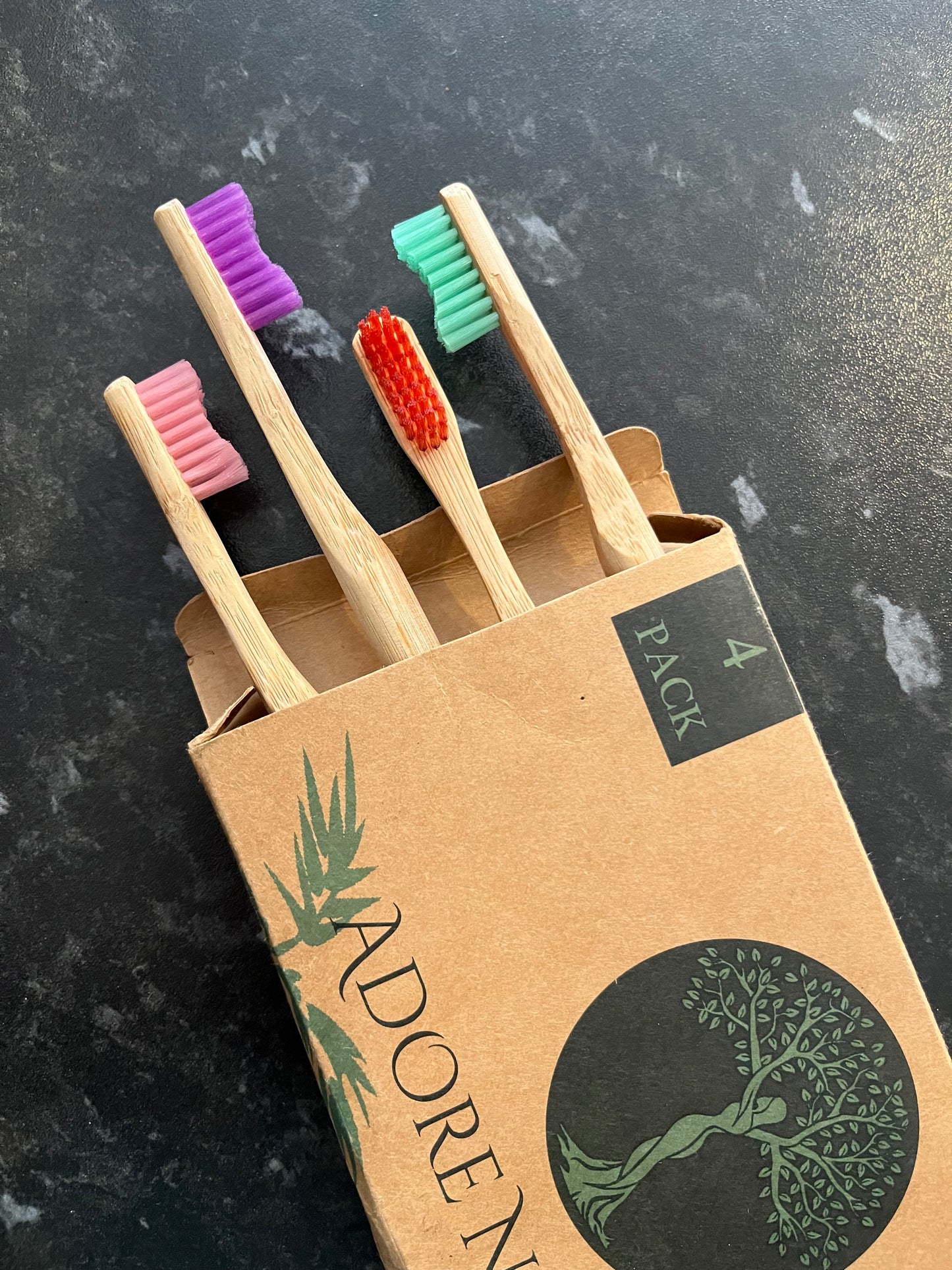 Bamboo Toothbrushes 4 pack (Adult size)