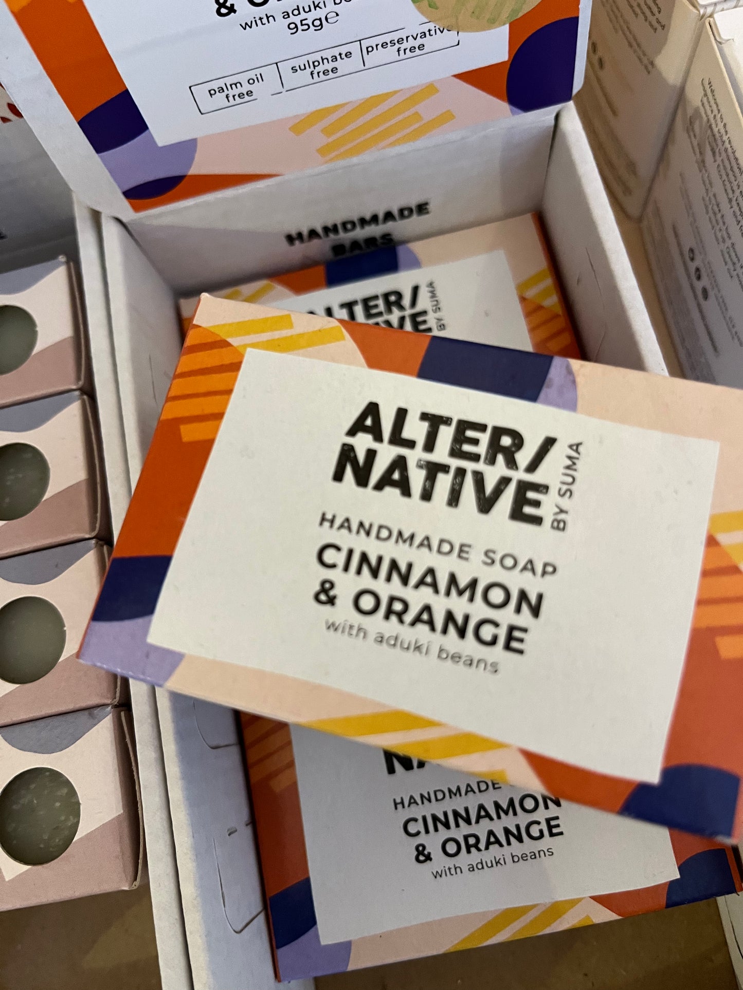 A closeup of Alter/Native’s soap bar Cinnamon and Orange.
