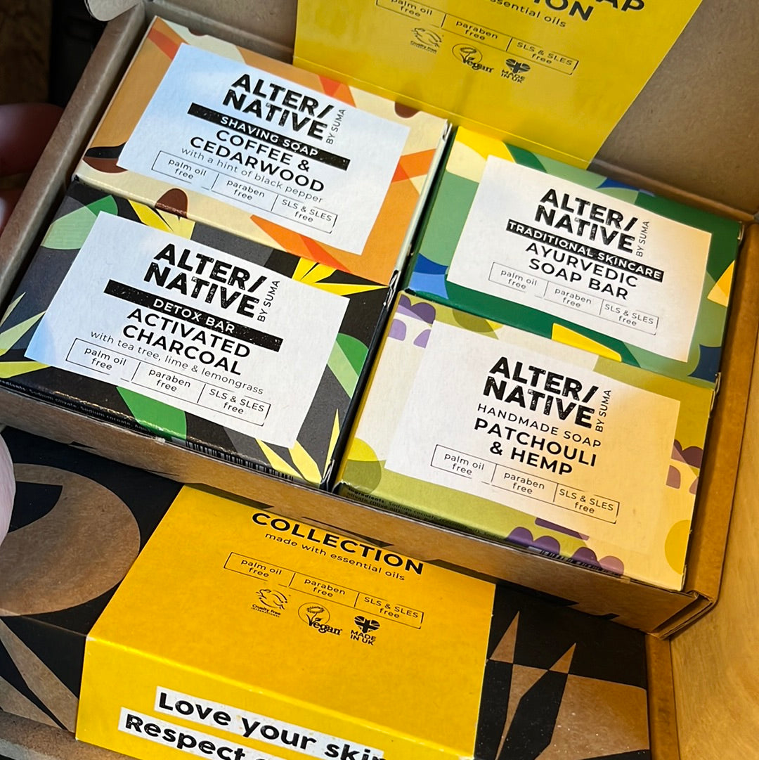 A closeup of the inside of the Alter/Native Botanical Gift Set.