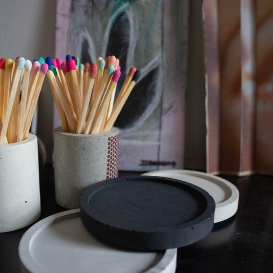 Concrete Circular Candle Trinket Dish